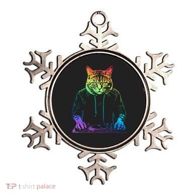 Neon Cat Dj Ornament