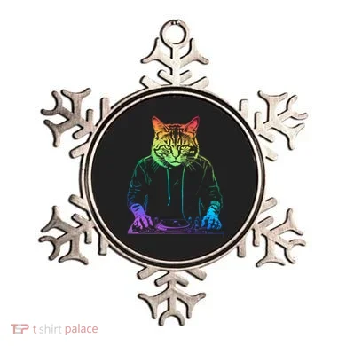 Neon Cat Dj Ornament