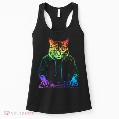 Neon Cat Dj Women's Tank Top