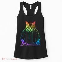 Neon Cat Dj Women's Tank Top thumb 0