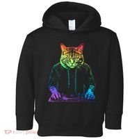 Neon Cat Dj Toddler Hoodie thumb 0