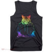 Neon Cat Dj Tank Top thumb 0