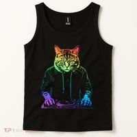 Neon Cat Dj Tank Top thumb 2