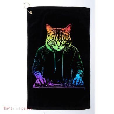 Neon Cat Dj Golf Towel