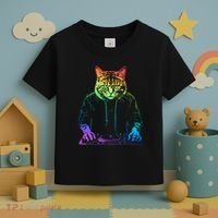 Neon Cat Dj Toddler T-Shirt thumb 3