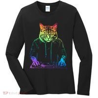 Neon Cat Dj Women's Long Sleeve Shirt thumb 0
