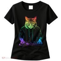 Neon Cat Dj Women's T-Shirt thumb 0
