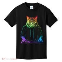 Neon Cat Dj Kids T-Shirt thumb 0