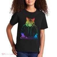 Neon Cat Dj Kids T-Shirt thumb 2