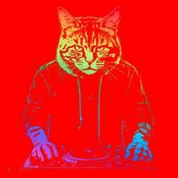 Neon Cat Dj Santa Hat thumb 1