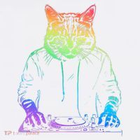 Neon Cat Dj Garment-Dyed Sweatshirt thumb 2