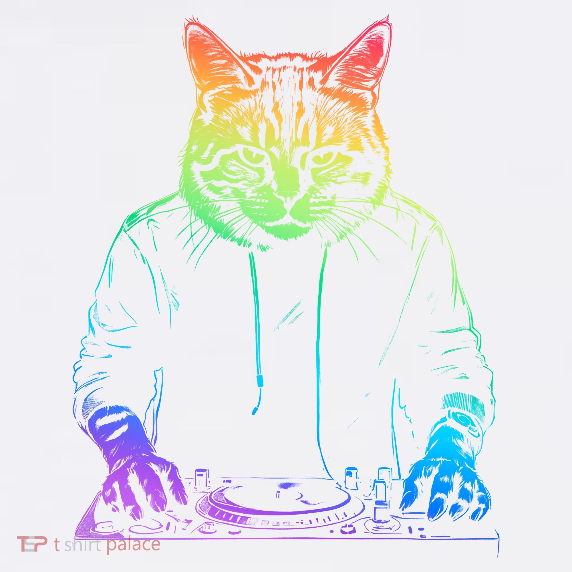 Neon Cat Dj Garment-Dyed Sweatshirt