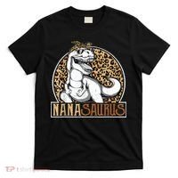 Nanasaurus Cool Dino T Rex Leopard Funny Mothers Day Grandma T-Shirt thumb 0