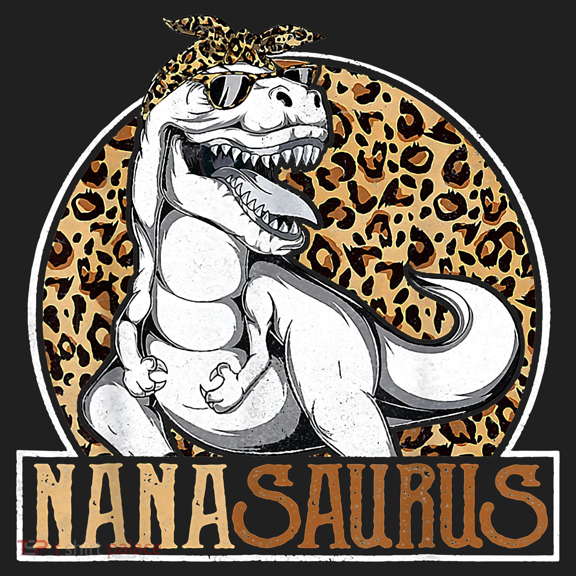 Nanasaurus Cool Dino T Rex Leopard Funny Mothers Day Grandma Beanie