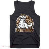 Nanasaurus Cool Dino T Rex Leopard Funny Mothers Day Grandma Tank Top thumb 0