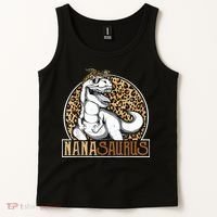 Nanasaurus Cool Dino T Rex Leopard Funny Mothers Day Grandma Tank Top thumb 2