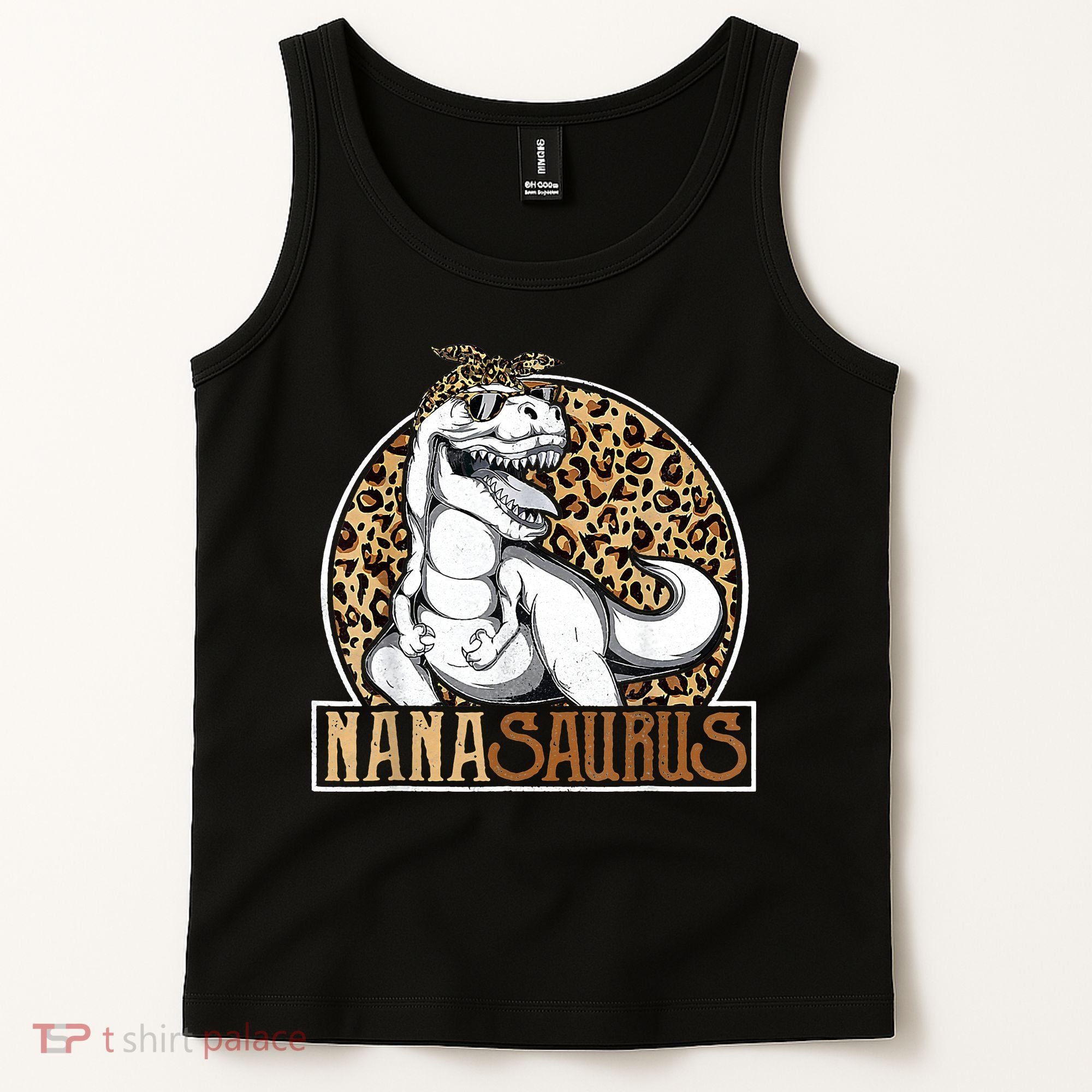 Nanasaurus Cool Dino T Rex Leopard Funny Mothers Day Grandma Tank Top
