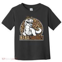 Nanasaurus Cool Dino T Rex Leopard Funny Mothers Day Grandma Toddler T-Shirt thumb 0