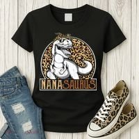 Nanasaurus Cool Dino T Rex Leopard Funny Mothers Day Grandma Women's T-Shirt thumb 3