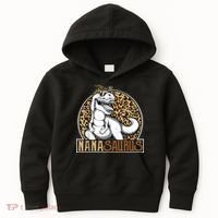 Nanasaurus Cool Dino T Rex Leopard Funny Mothers Day Grandma Kids Hoodie thumb 0