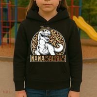 Nanasaurus Cool Dino T Rex Leopard Funny Mothers Day Grandma Kids Hoodie thumb 3