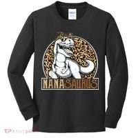 Nanasaurus Cool Dino T Rex Leopard Funny Mothers Day Grandma Kids Long Sleeve Shirt thumb 0
