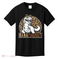Nanasaurus Cool Dino T Rex Leopard Funny Mothers Day Grandma Kids T-Shirt thumb 0