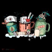 Nurse Christmas Drinks Latte Pills Jar Stethoscope Funny Graphic Oversized Coffee Mug thumb 5