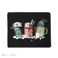 Nurse Christmas Drinks Latte Pills Jar Stethoscope Funny Graphic Oversized Mousepad thumb 0