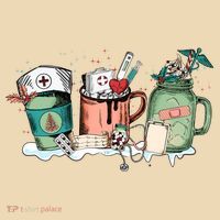 Nurse Christmas Drinks Latte Pills Jar Stethoscope Funny Graphic Oversized Women's Tank Top thumb 2