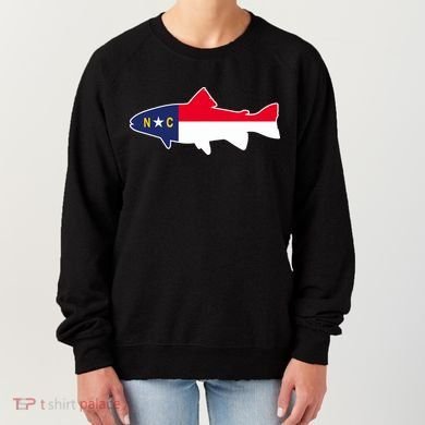 North Carolina Flag with Trout Fish Women's Sweatshirt