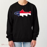 North Carolina Flag with Trout Fish Women's Sweatshirt thumb 0