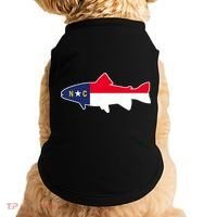 North Carolina Flag with Trout Fish Doggie Tank thumb 0