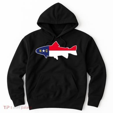North Carolina Flag with Trout Fish Hoodie