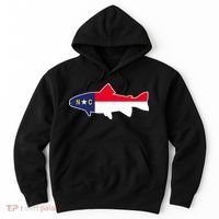 North Carolina Flag with Trout Fish Hoodie thumb 0