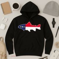 North Carolina Flag with Trout Fish Hoodie thumb 3