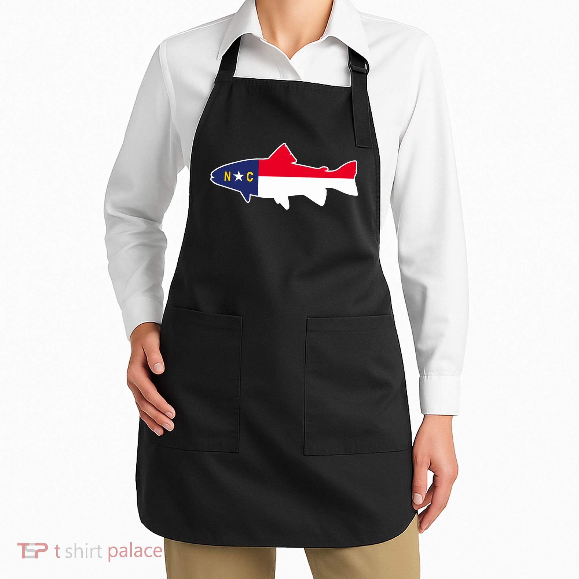 North Carolina Flag with Trout Fish Apron