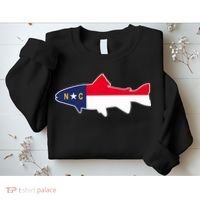North Carolina Flag with Trout Fish Sweatshirt thumb 2