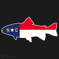 North Carolina Flag with Trout Fish Sweatshirt thumb 3