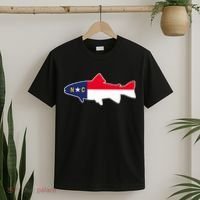 North Carolina Flag with Trout Fish T-Shirt thumb 2