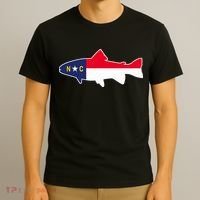 North Carolina Flag with Trout Fish T-Shirt thumb 3