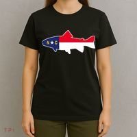 North Carolina Flag with Trout Fish T-Shirt thumb 4