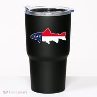 North Carolina Flag with Trout Fish Tumbler thumb 0
