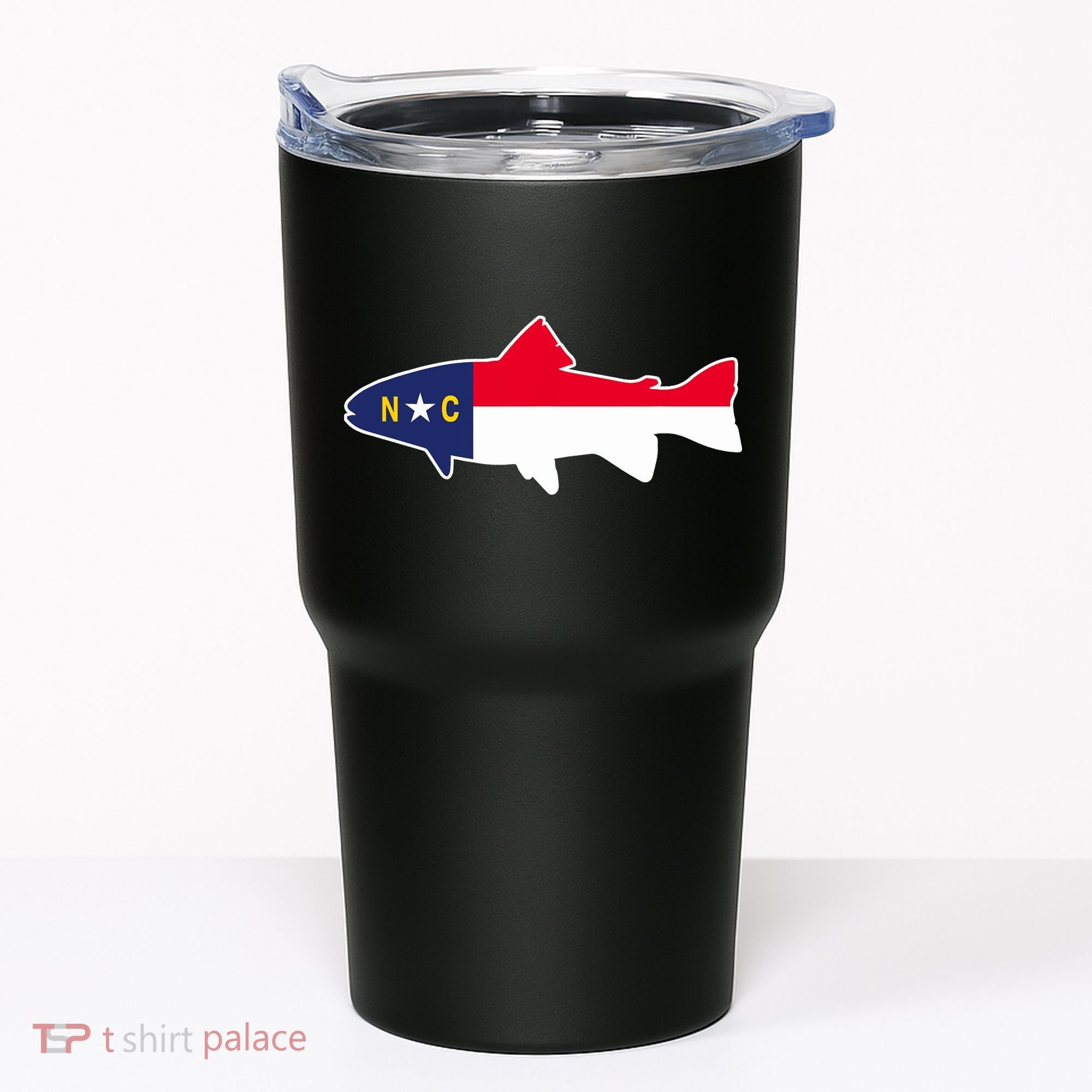 North Carolina Flag with Trout Fish Tumbler