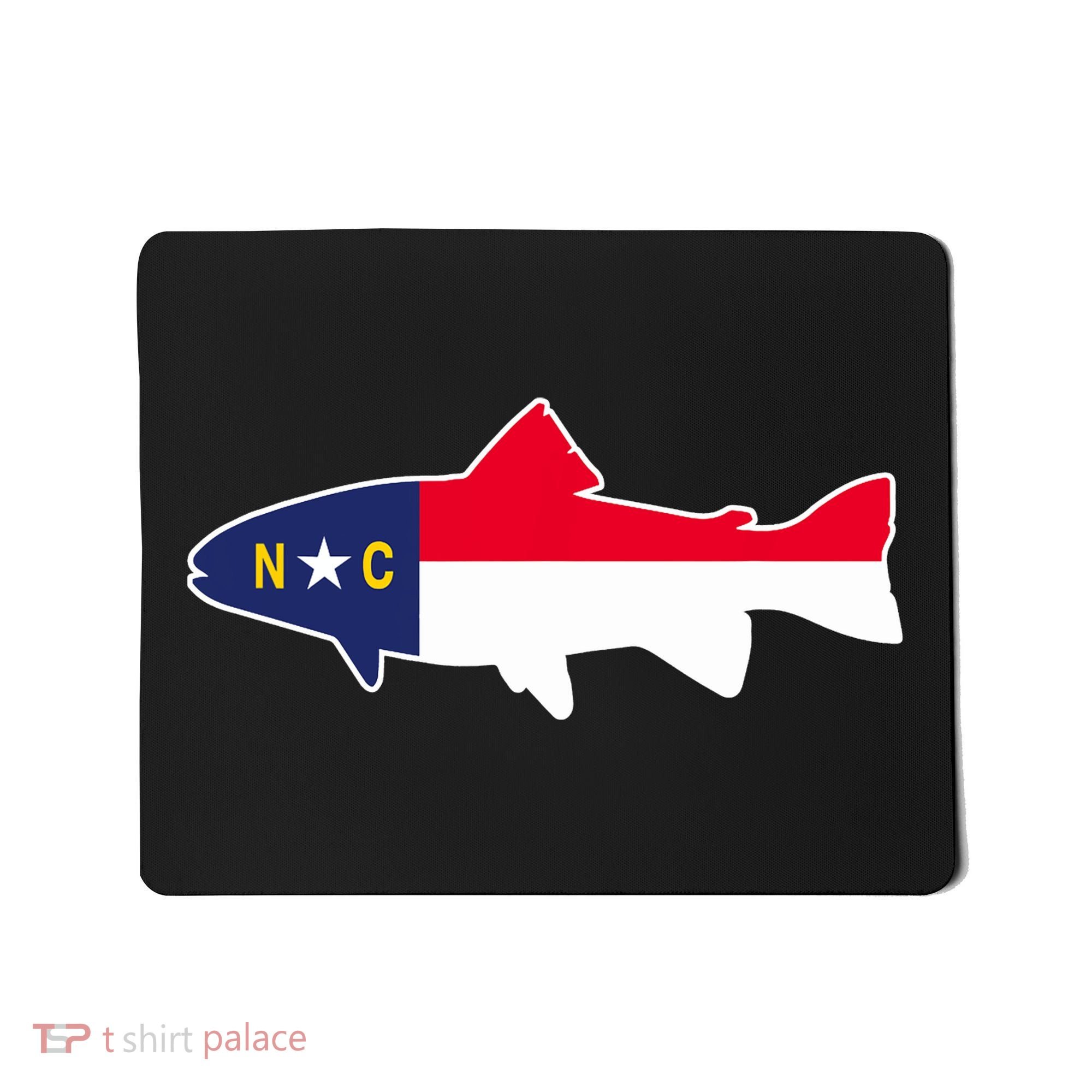 North Carolina Flag with Trout Fish Mousepad