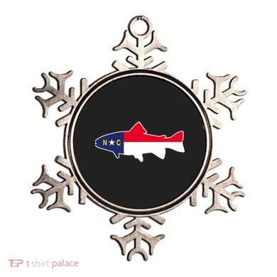North Carolina Flag with Trout Fish Ornament