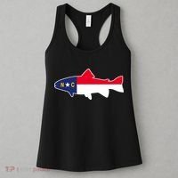 North Carolina Flag with Trout Fish Women's Tank Top thumb 3