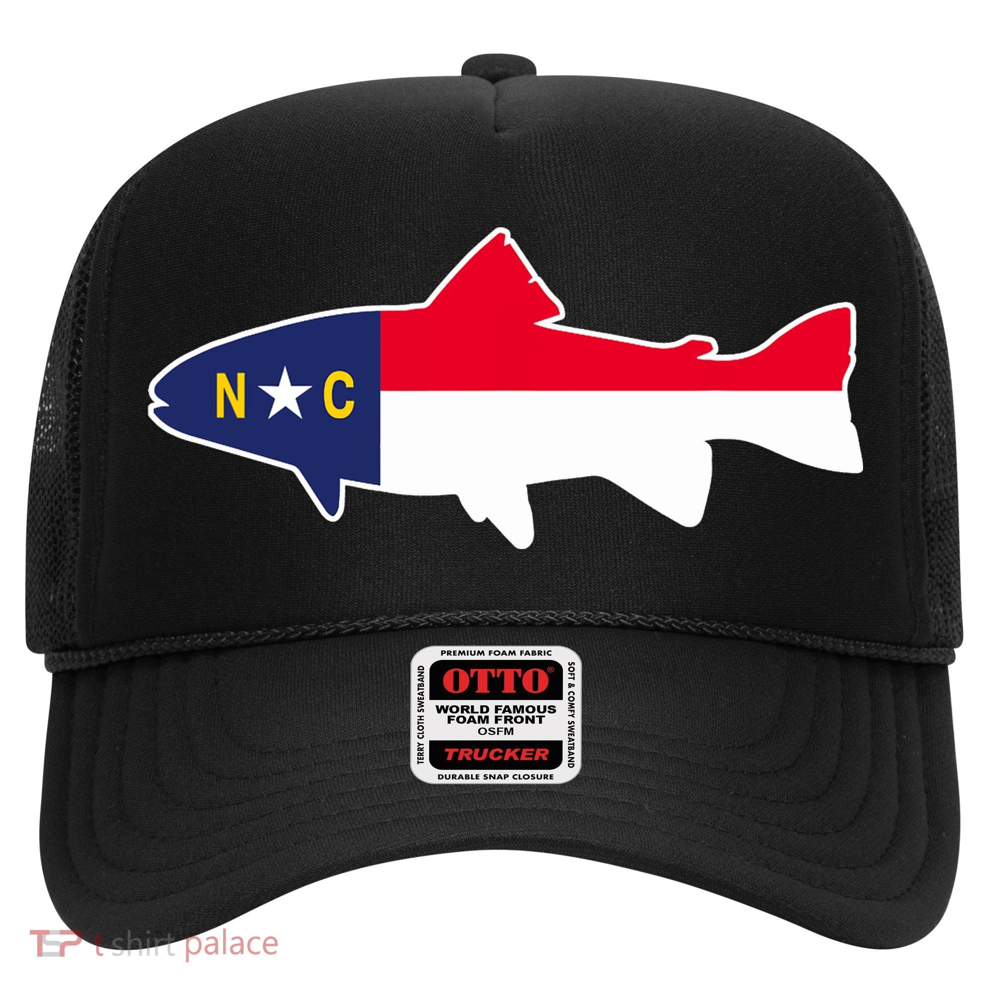 North Carolina Flag with Trout Fish Hat