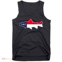 North Carolina Flag with Trout Fish Tank Top thumb 0