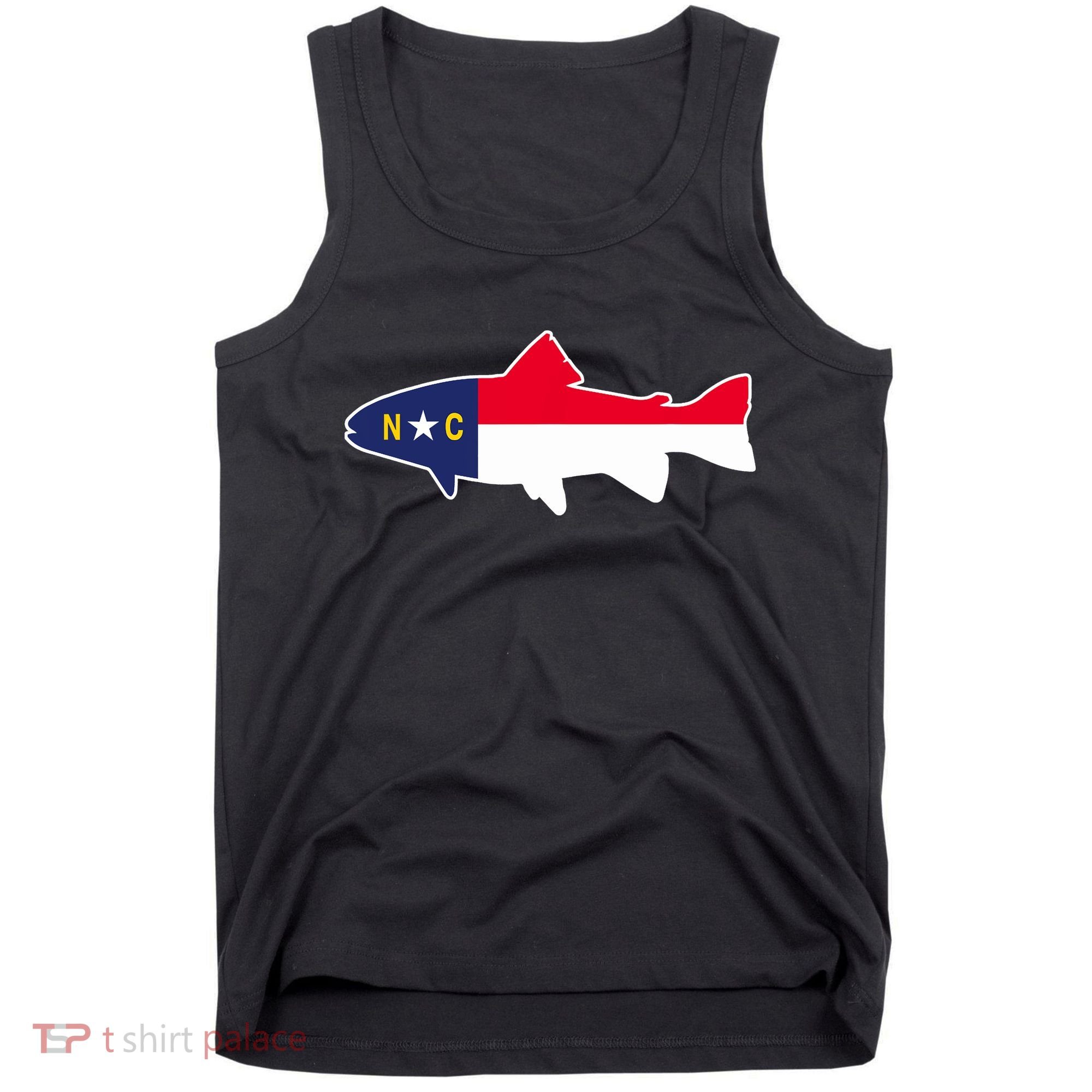 North Carolina Flag with Trout Fish Tank Top